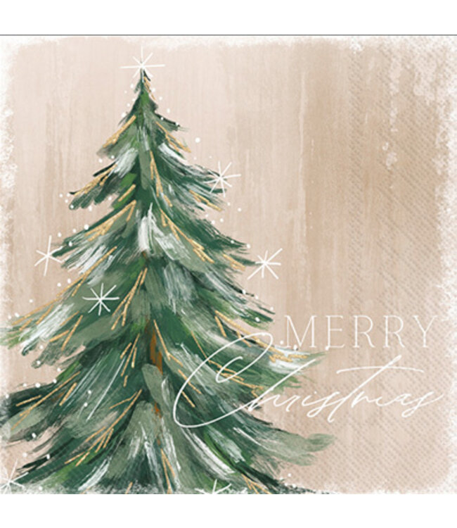 Gilded Painterly Tree Cocktail Napkins