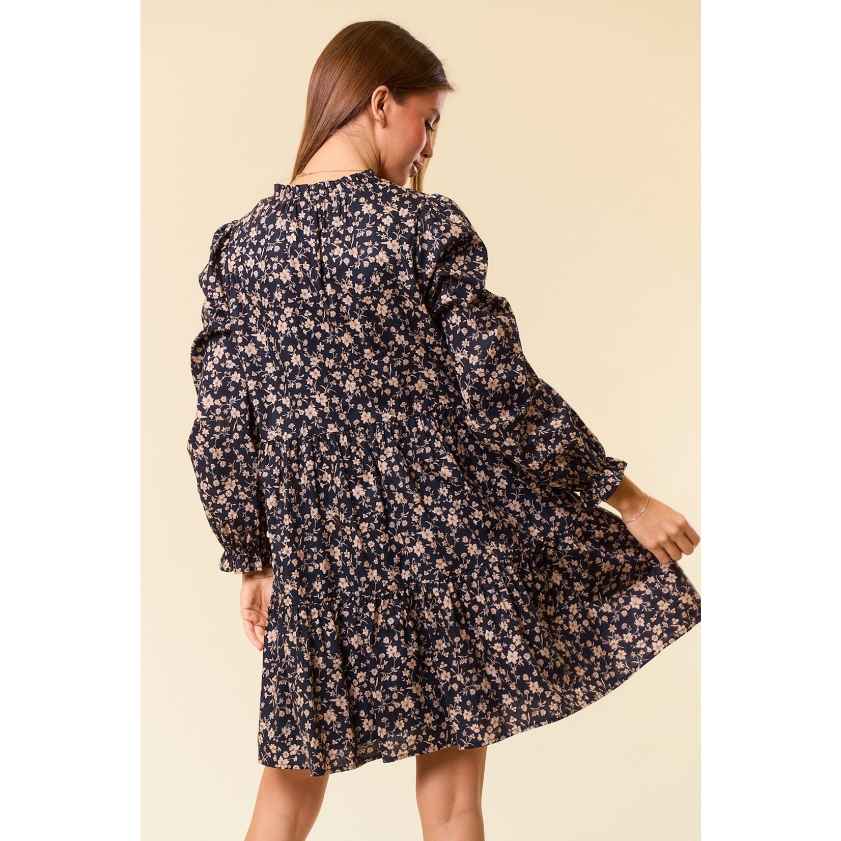 Doe & Rae Presley Black Floral Dress