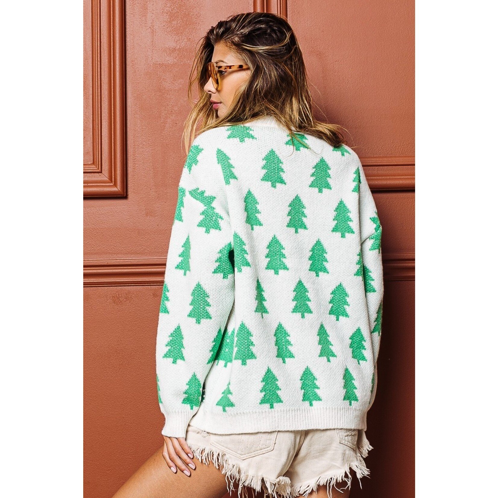 Bibi Pearl Trees Christmas Sweater