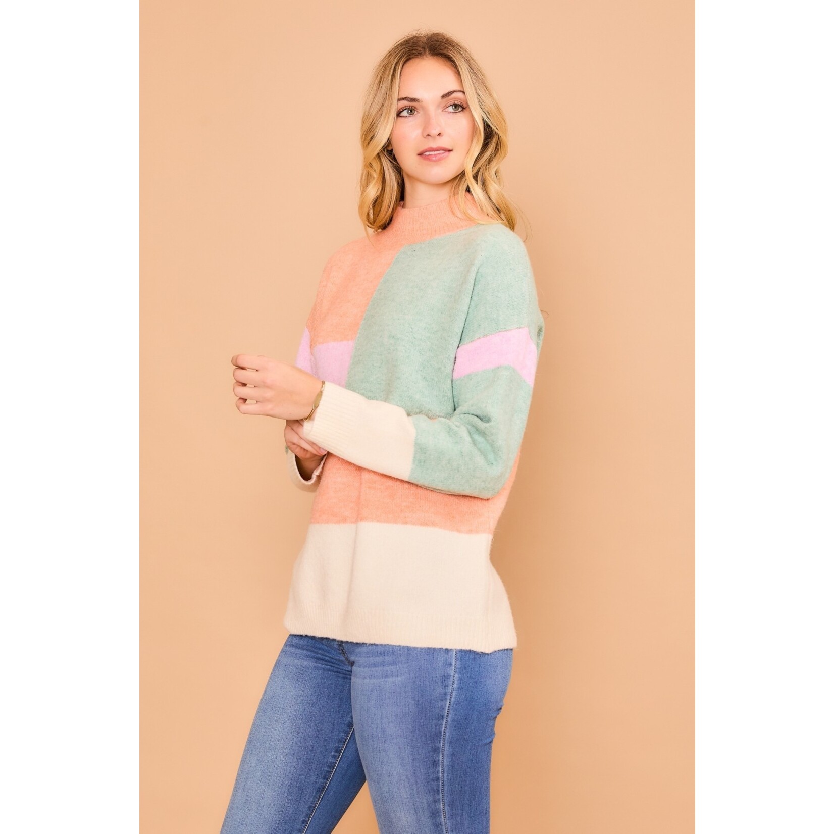 Cozy Co Jolie Multi Color Block Sweater