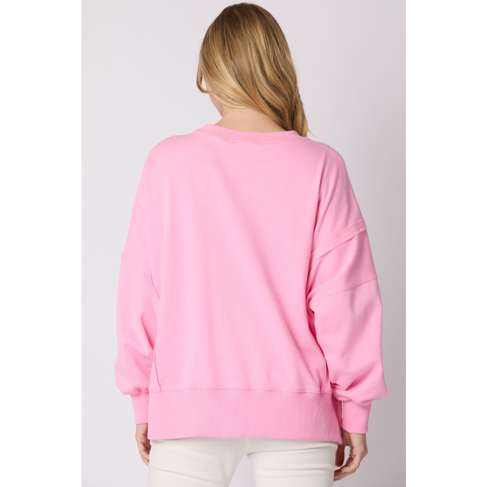 Peach Love California Ornaments Sequin Pink Pullover