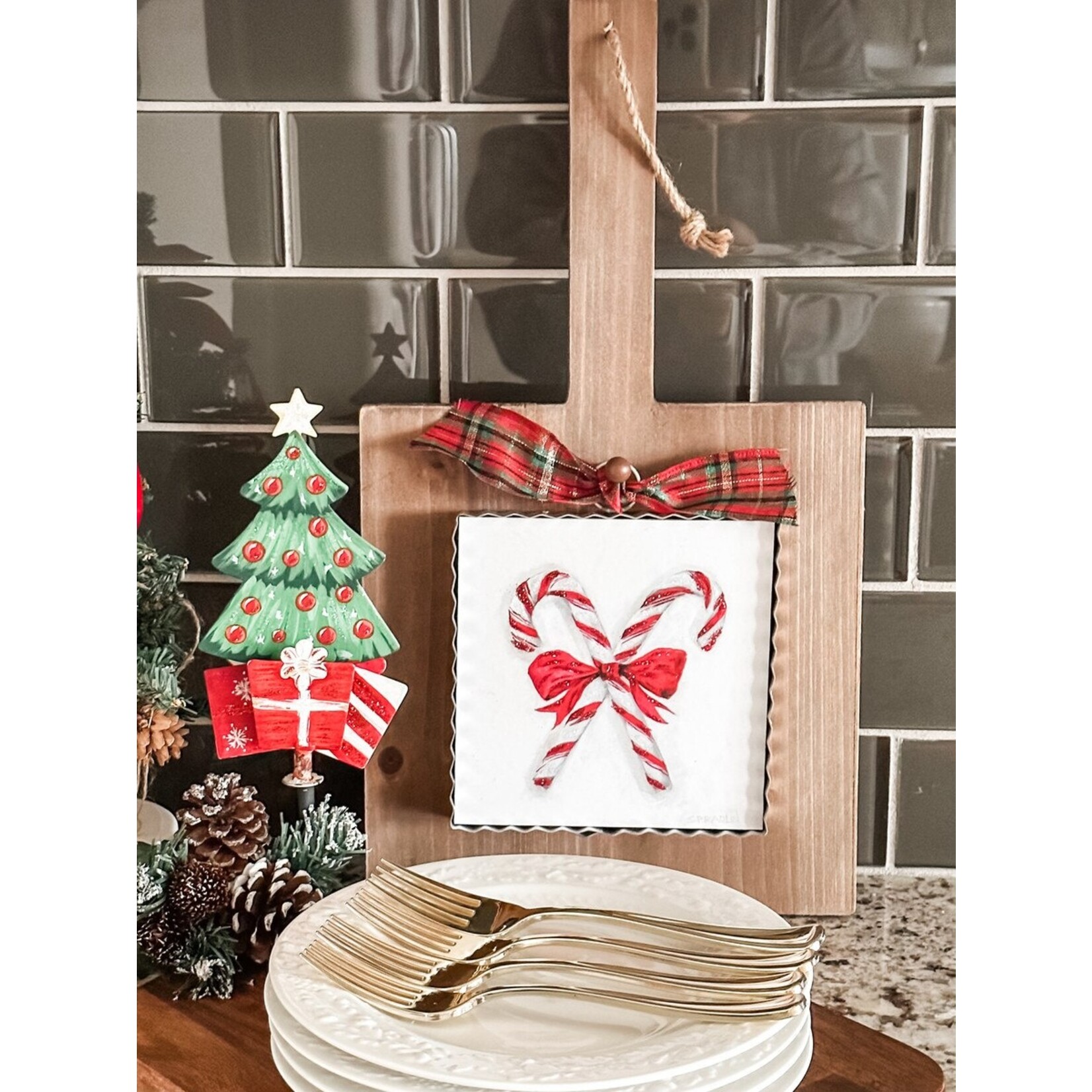 Round Top Mini CrissCross Candy Canes Print