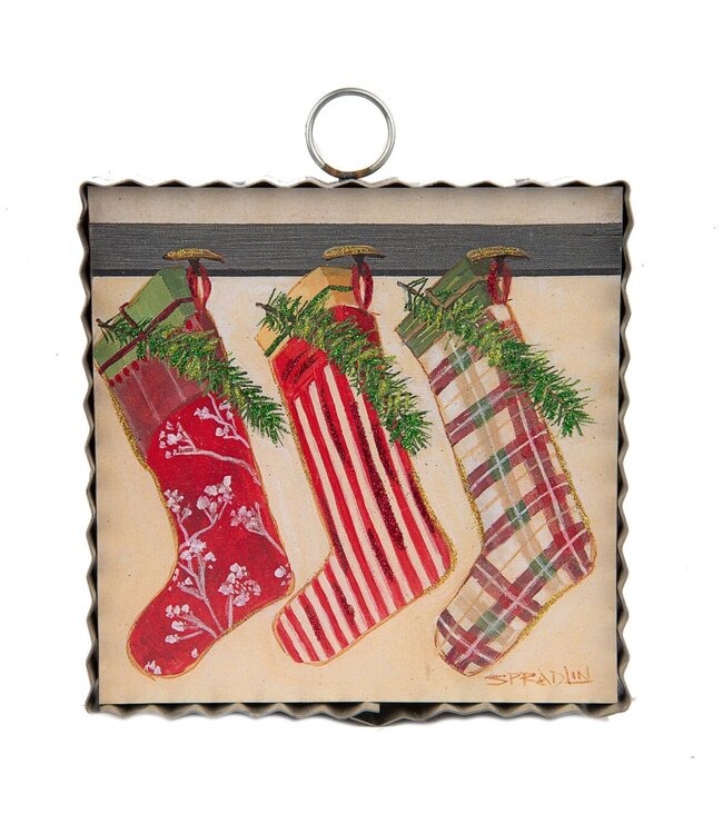 Round Top Mini Vintage Stockings Print