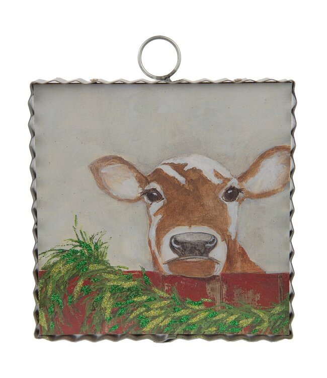 Round Top Mini Cow Next Door Print
