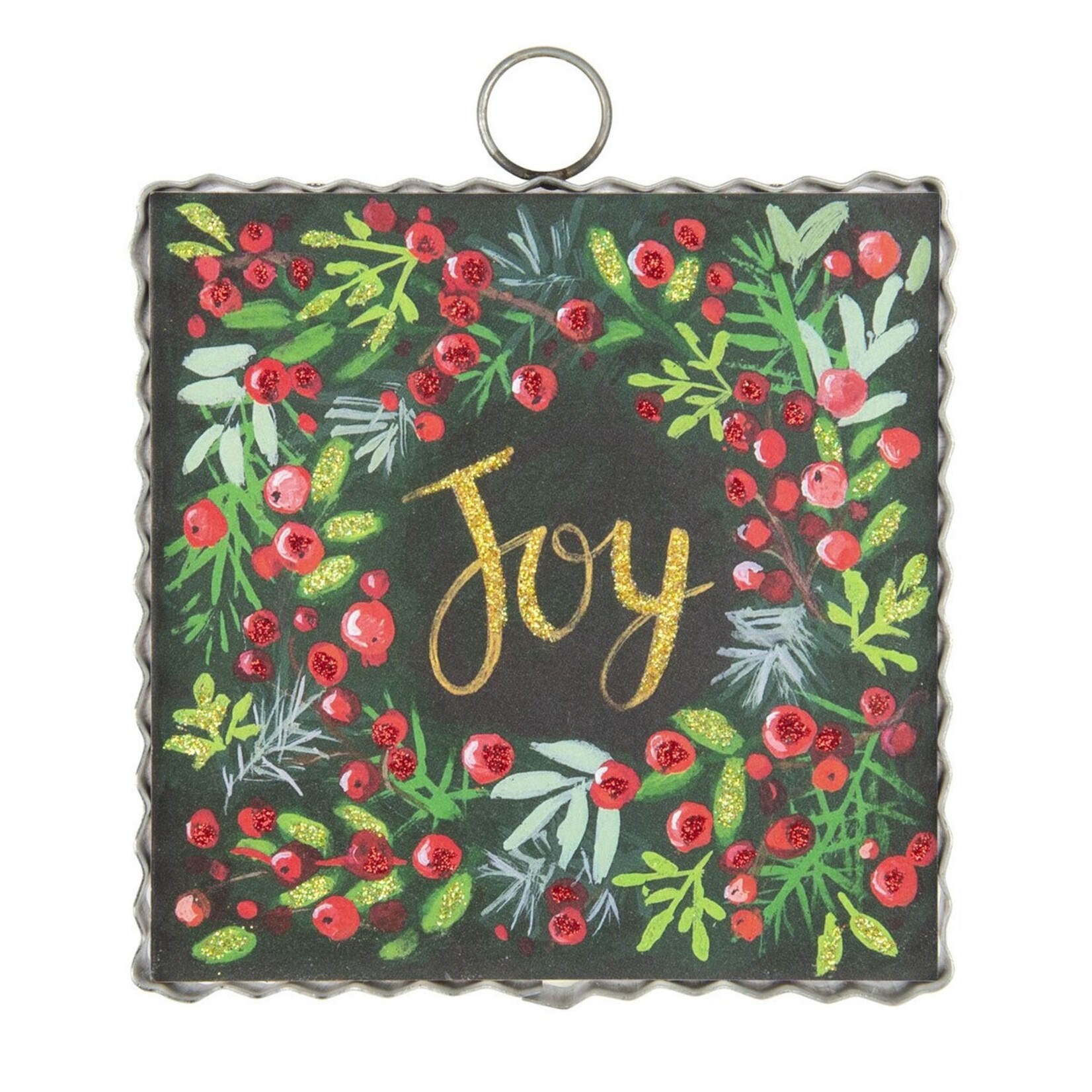 Round Top Mini "Joy" Wreath Print