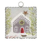 Mini Gray Gingerbread House Print