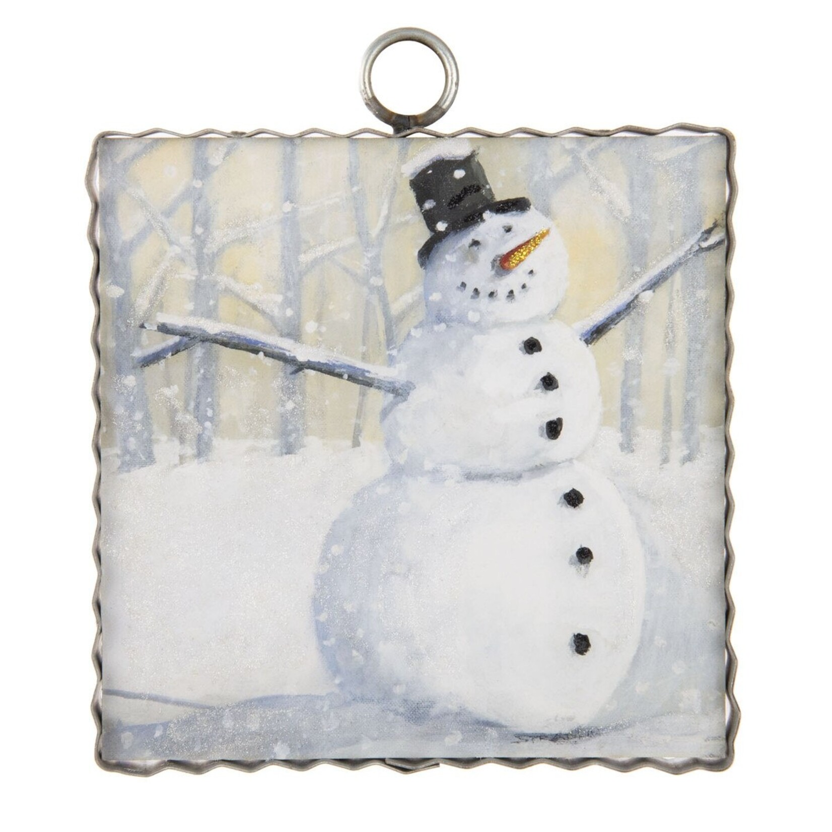 Round Top Mini Wintry Fun Snowman Print