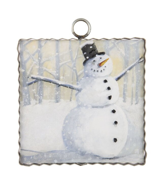 Round Top Mini Wintry Fun Snowman Print