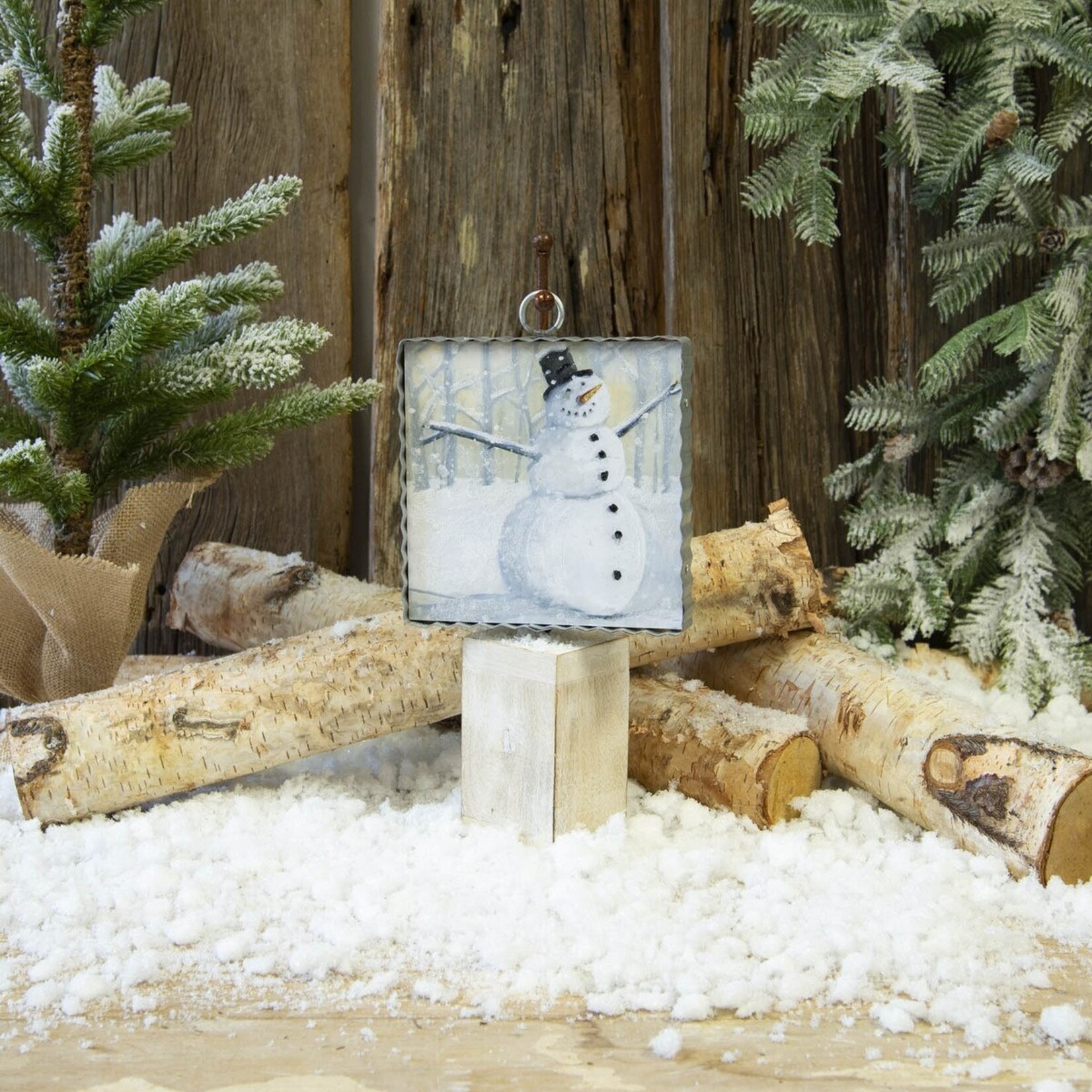 Round Top Mini Wintry Fun Snowman Print