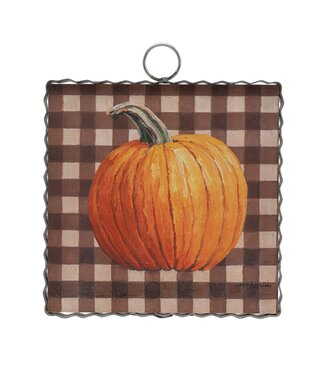 Mini Pumpkin On Checks Print Mini Pumpkin On Checks Print