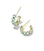 Kendra Scott Cailin Gold Huggie Earrings in Aqua Crystal