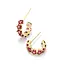 Kendra Scott Cailin Gold Huggie Earrings in Red Crystal