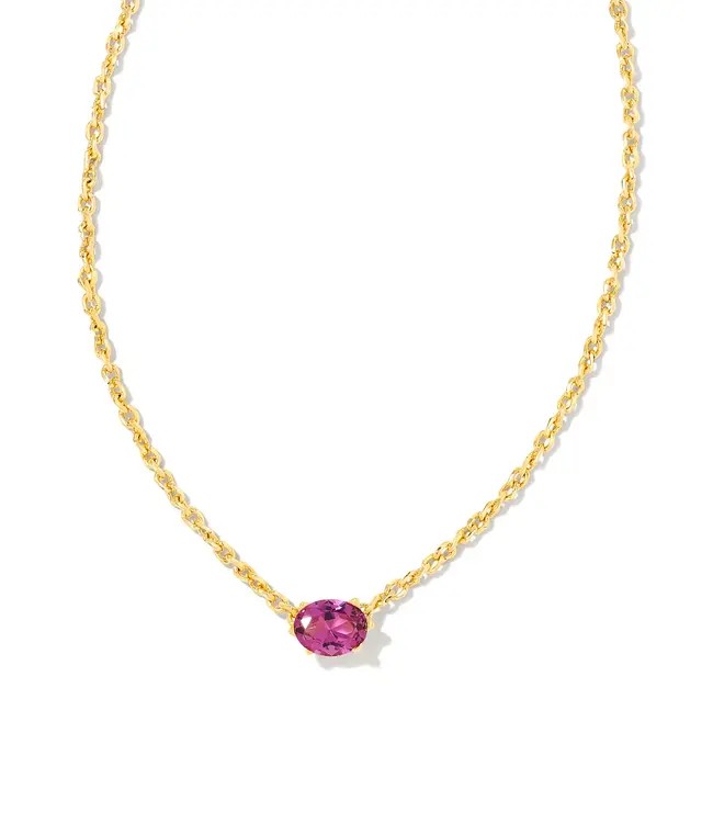 Kendra Scott Cailin Gold Pendant Necklace in Purple Crystal