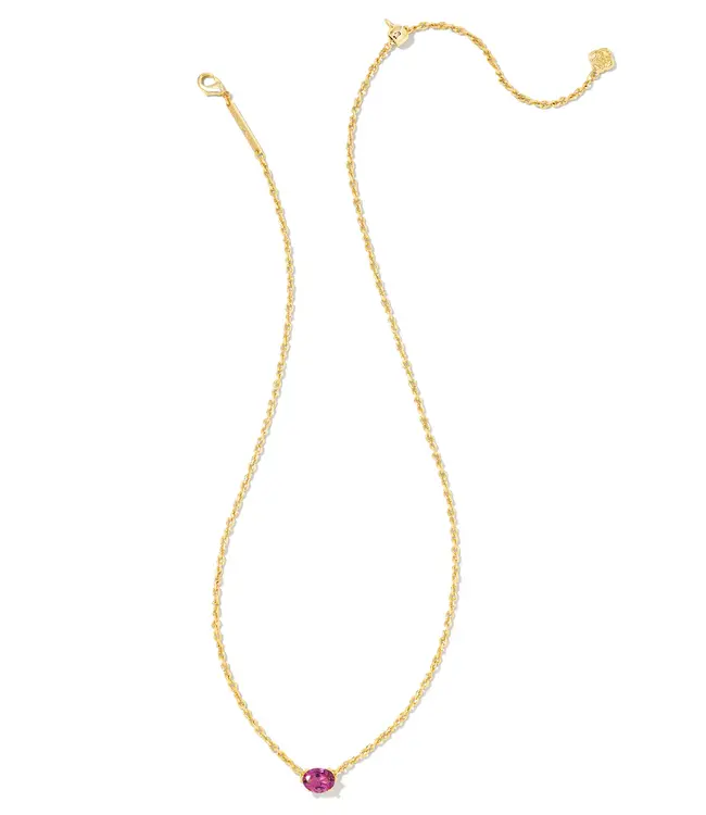 Kendra Scott Cailin Gold Pendant Necklace in Purple Crystal