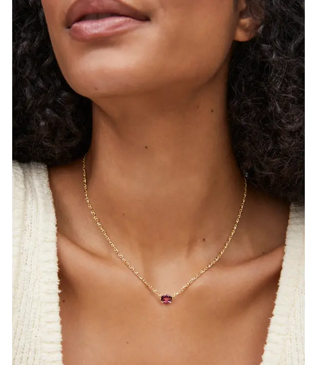 Kendra Scott Cailin Gold Pendant Necklace in Purple Crystal