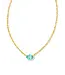 Kendra Scott Cailin Gold Pendant Necklace in Aqua Crystal