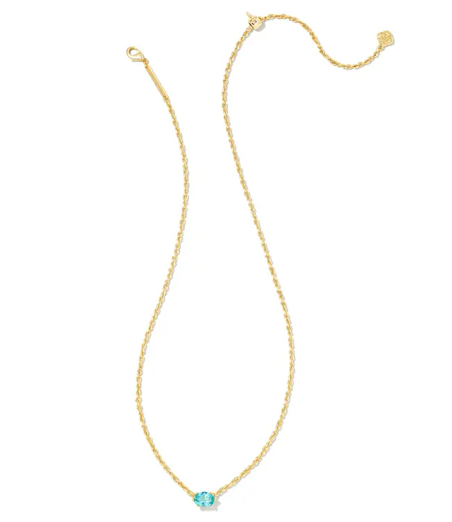 Kendra Scott Cailin Gold Pendant Necklace in Aqua Crystal