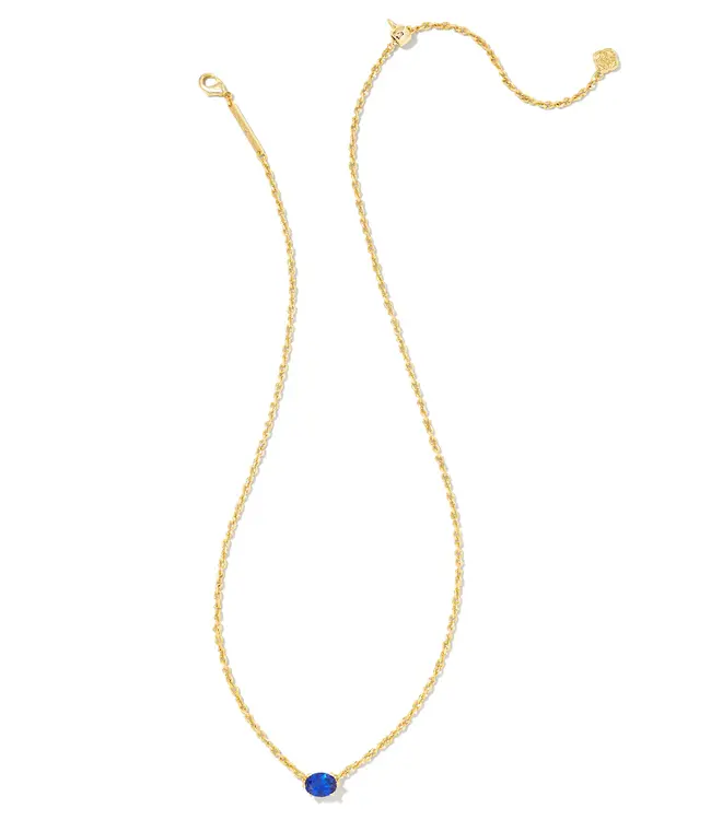 Kendra Scott Cailin Gold Pendant Necklace in Blue Crystal