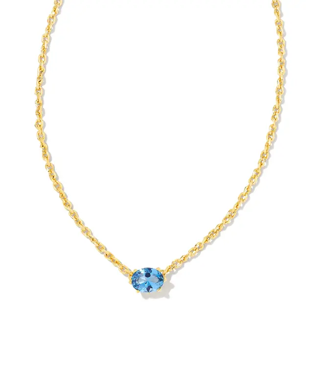 Kendra Scott Cailin Gold Pendant Necklace in Blue Violet Crystal