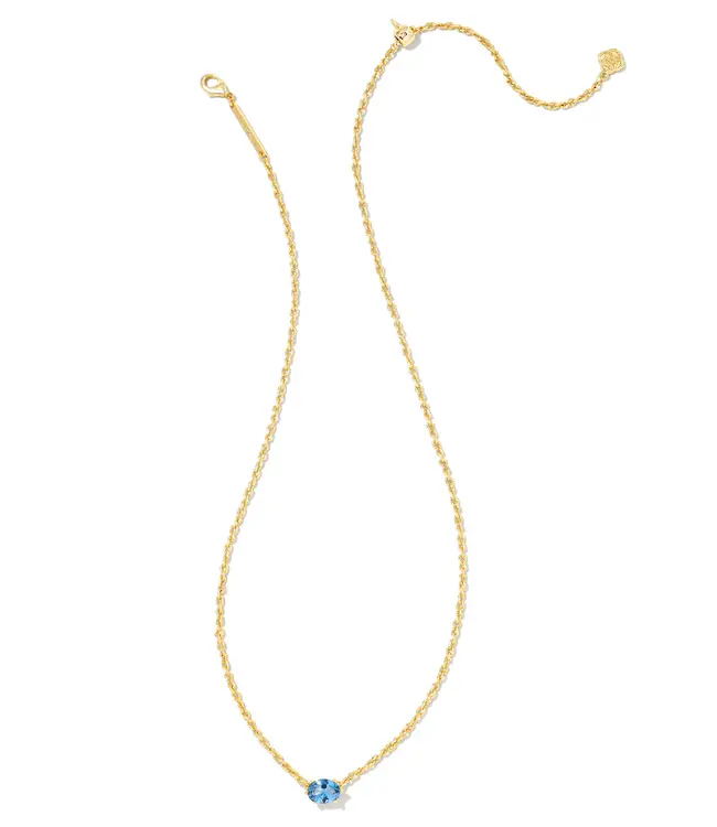 Kendra Scott Cailin Gold Pendant Necklace in Blue Violet Crystal