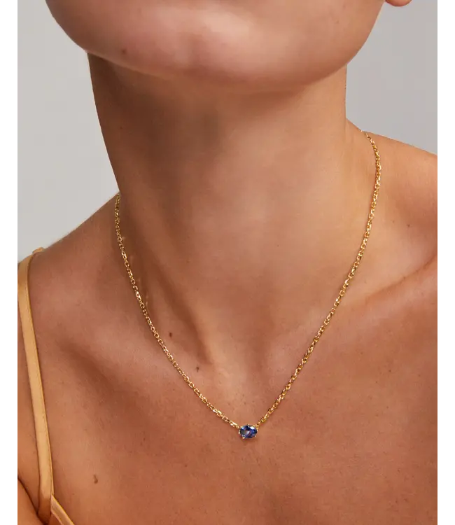 Kendra Scott Cailin Gold Pendant Necklace in Blue Violet Crystal
