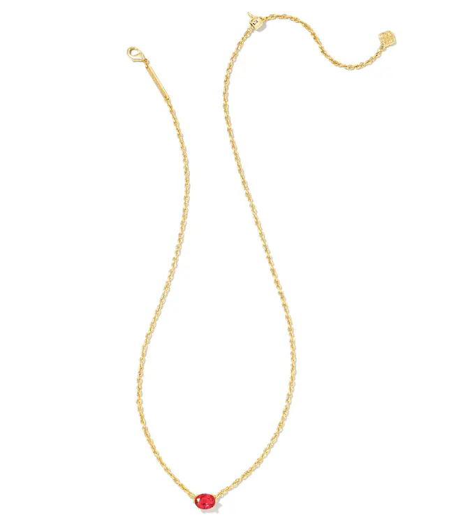 Kendra Scott Cailin Gold Pendant Necklace in Red Crystal