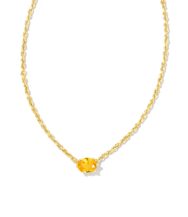 Kendra Scott Cailin Gold Pendant Necklace in Golden Yellow Crystal