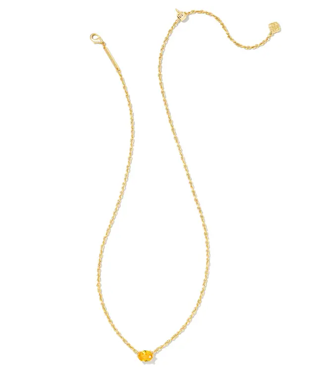 Kendra Scott Cailin Gold Pendant Necklace in Golden Yellow Crystal