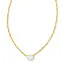 Kendra Scott Cailin Gold Pendant Necklace in White Crystal