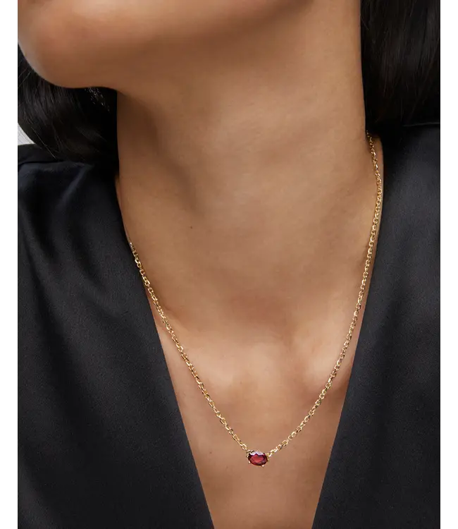 Kendra Scott Cailin Gold Pendant Necklace in Burgundy Crystal