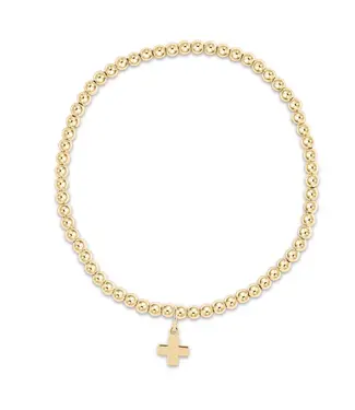 enewton design Enewton Extends Classic Gold 3mm Bead Bracelet Cross Charm