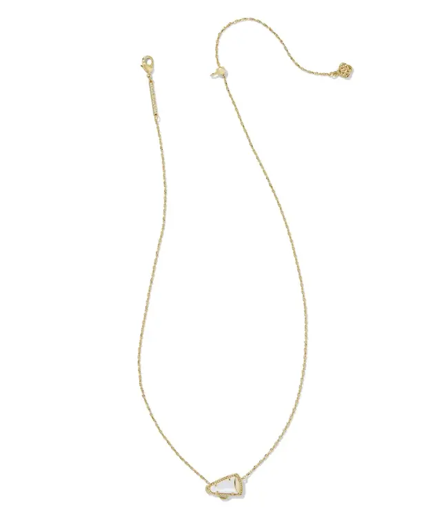 Kendra Scott Cheer Gold Short Pendant Necklace in White Mother-of-Pearl