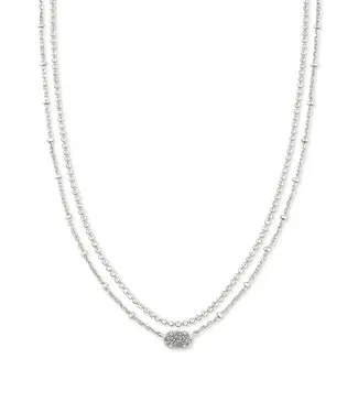 Kendra Scott Design Kendra Scott Emilie Silver Multi Strand Necklace in Platinum Drusy