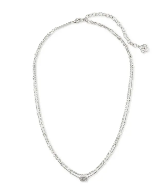 Kendra Scott Emilie Silver Multi Strand Necklace in Platinum Drusy