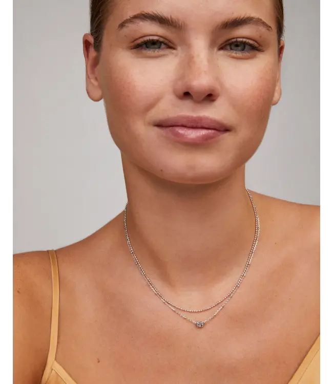 Kendra Scott Emilie Silver Multi Strand Necklace in Platinum Drusy