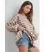 Ann Taupe Checkered Sweater