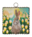 Round Top Mini Bunny in Tulips Print