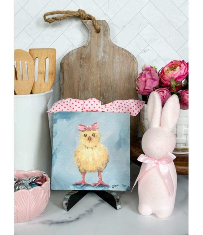 Round Top Mini Pink Bow Chick Print