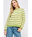 Leslie Citron Striped Pointelle Sweater