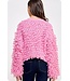Kitty Pink Fringe Sweater