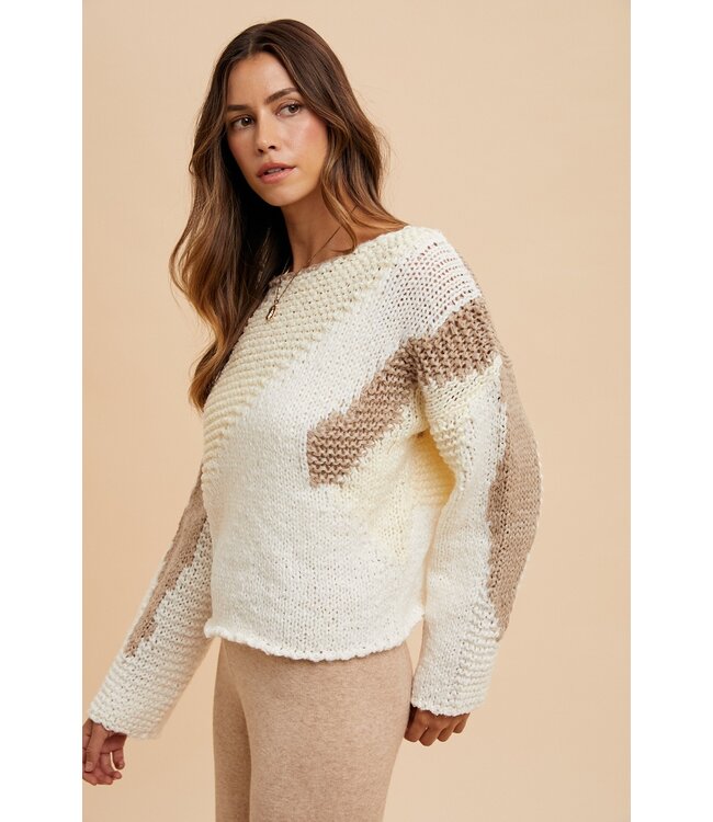 Ann Clair Taupe Chunky Sweater