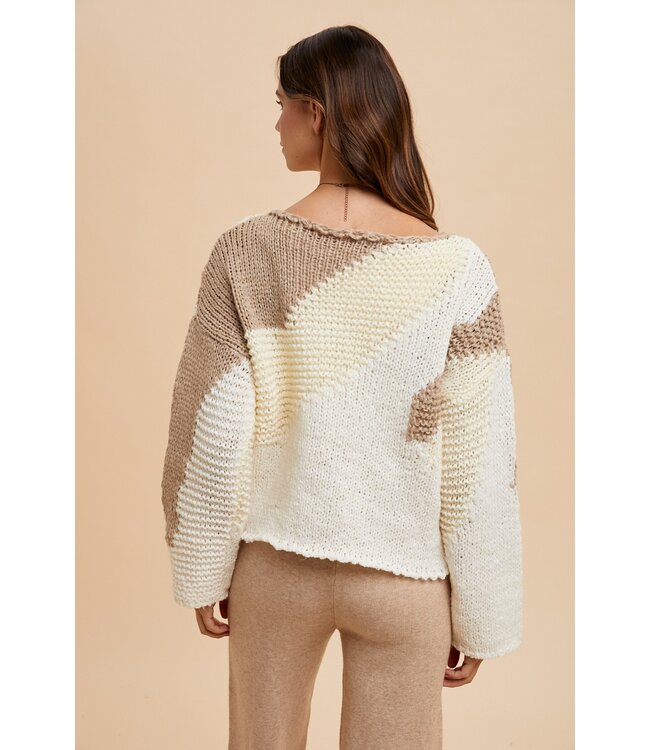 Ann Clair Taupe Chunky Sweater