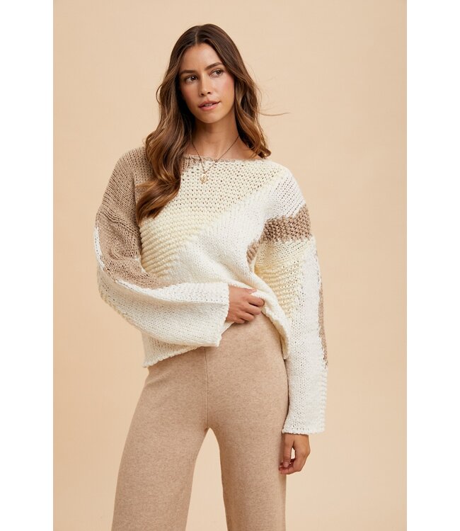 Ann Clair Taupe Chunky Sweater