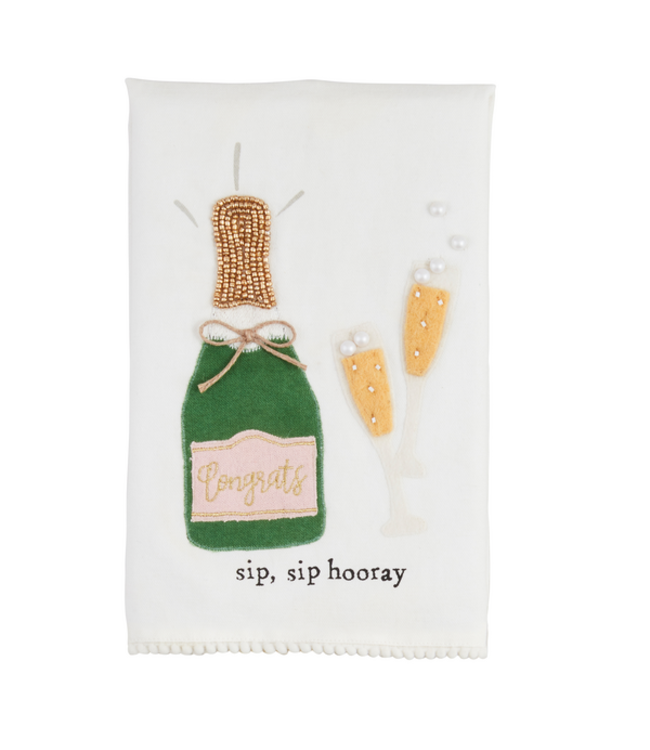 Champagne Beaded Towel