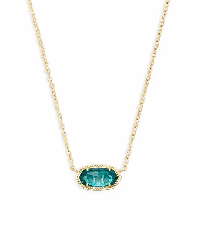Kendra Scott Elisa Gold Pendant Necklace in London Blue Glass