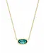 Kendra Scott Elisa Gold Pendant Necklace in London Blue Glass