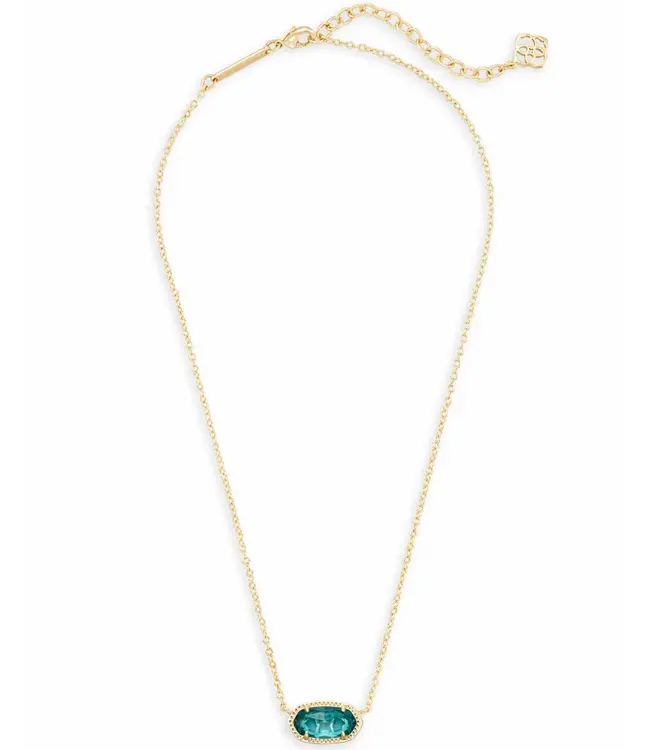 Kendra Scott Elisa Gold Pendant Necklace in London Blue Glass