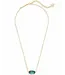 Kendra Scott Elisa Gold Pendant Necklace in London Blue Glass