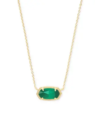 Kendra Scott Design Kendra Scott Elisa Gold Pendant Necklace in Emerald Cat’s Eye