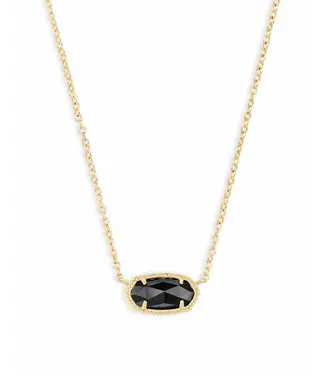Kendra Scott Design Kendra Scott Elisa Gold Pendant Necklace in Black Opaque Glass